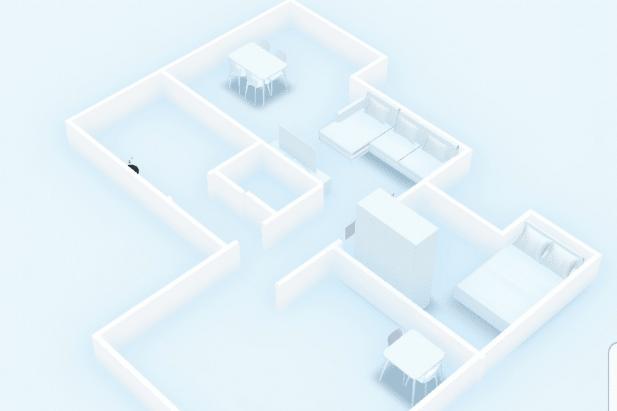 3D Wohnungskarte des Ecovacs Deebot T9 